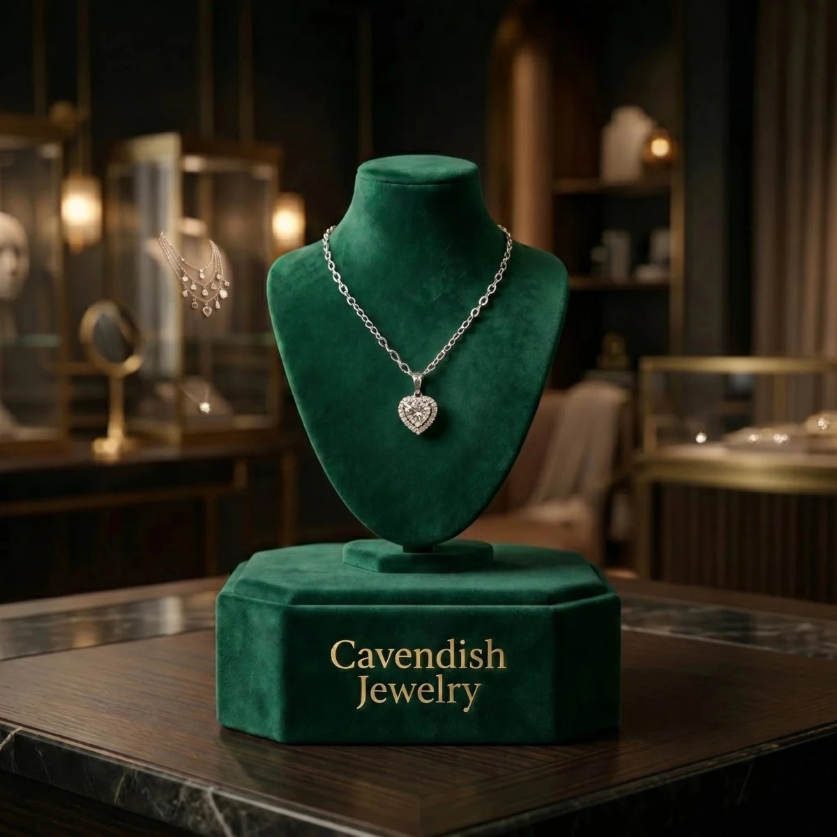 Amora Diamond Heart Neckless - Cavendish Jewelry