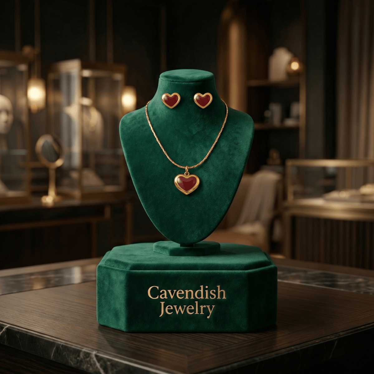 Aurielle Amour Collection Neckless with Earrings - Cavendish Jewelry