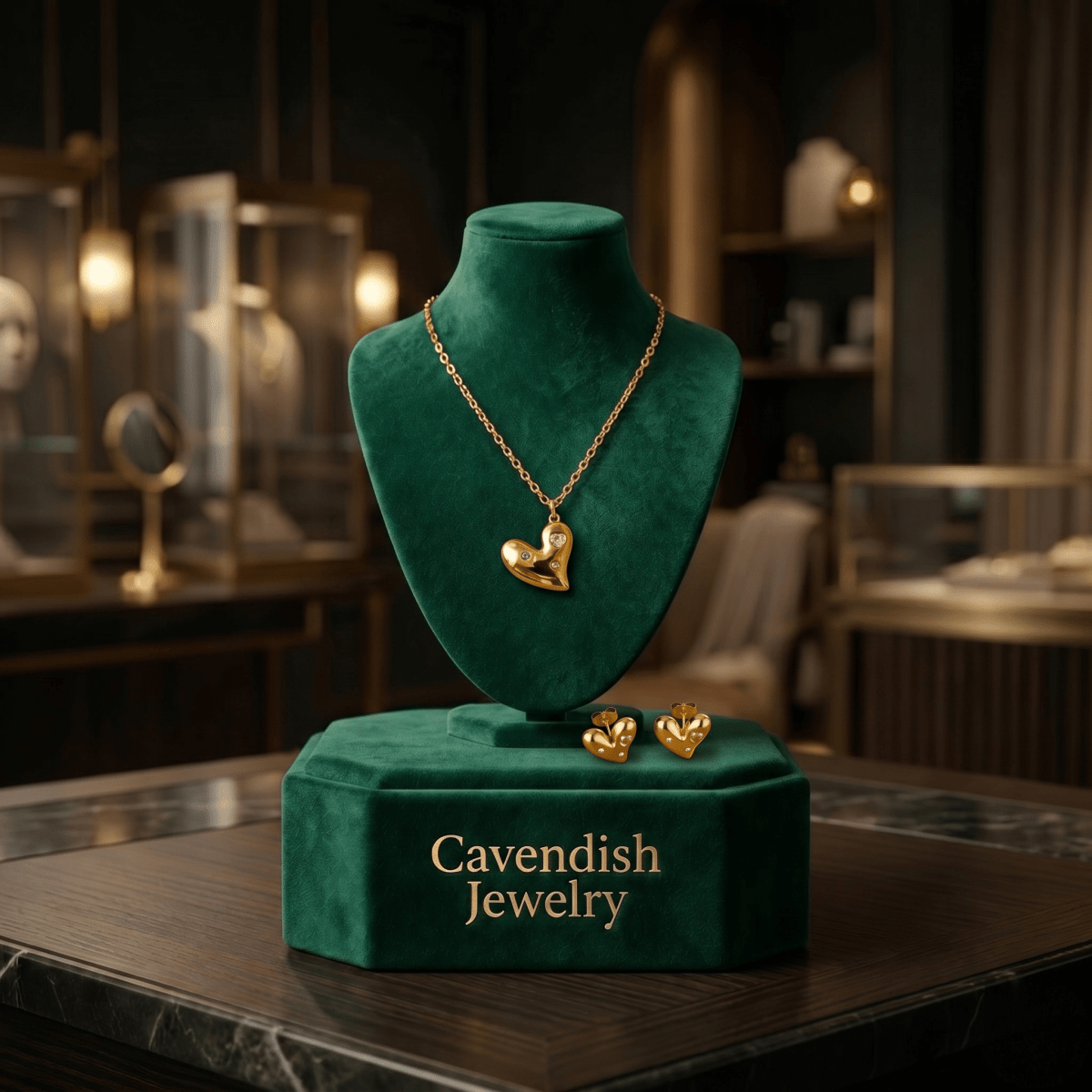 Aurielle Amour Collection Neckless with Earrings - Cavendish Jewelry