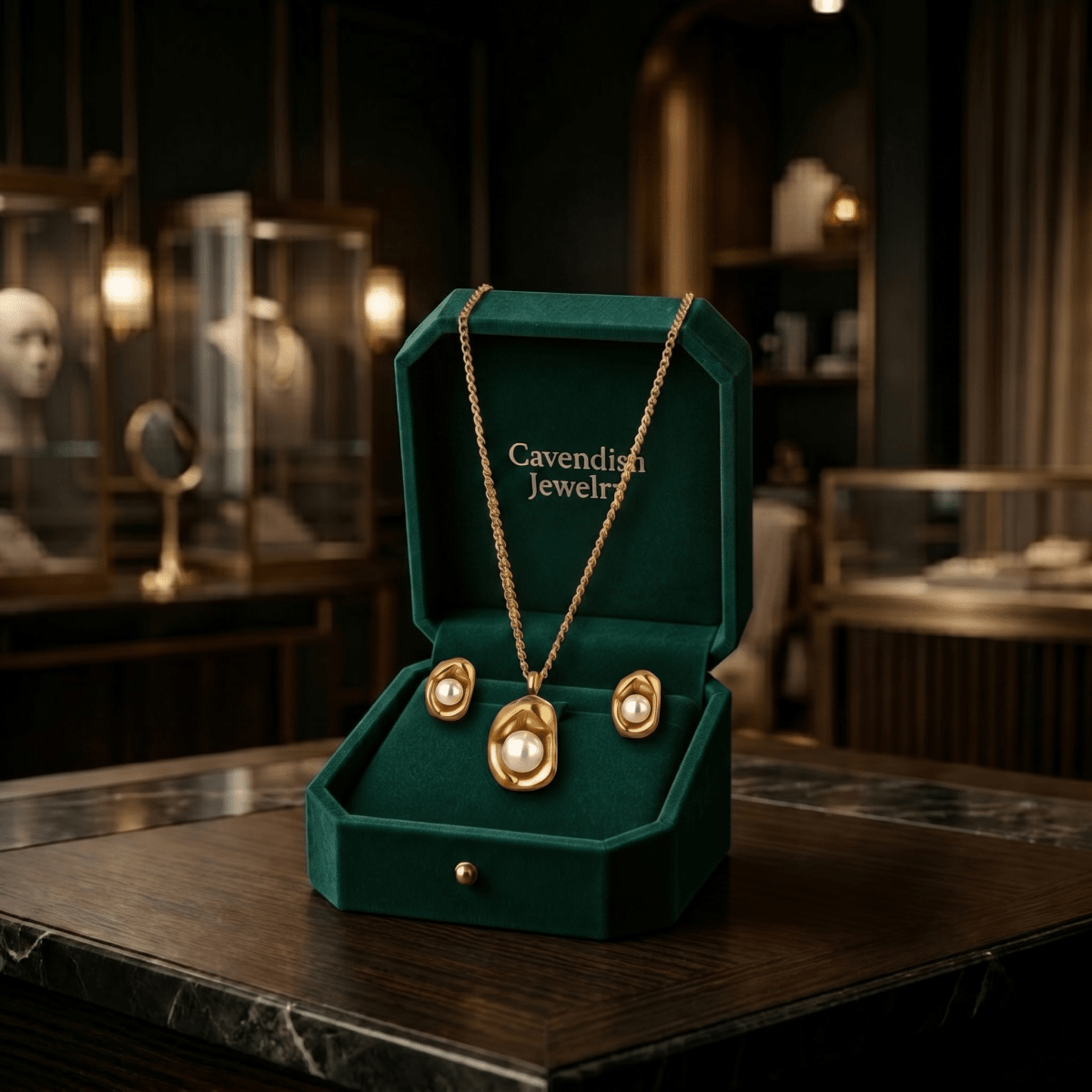 Aurielle Amour Collection Neckless with Earrings - Cavendish Jewelry