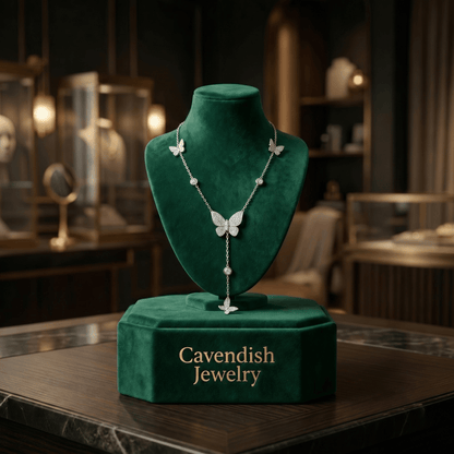 Butterfly Drop Necklace - Cavendish Jewelry
