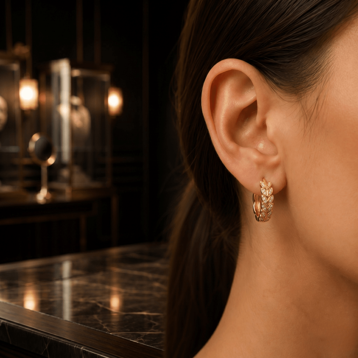 Emerald Leaf Earrings - Cavendish Jewelry