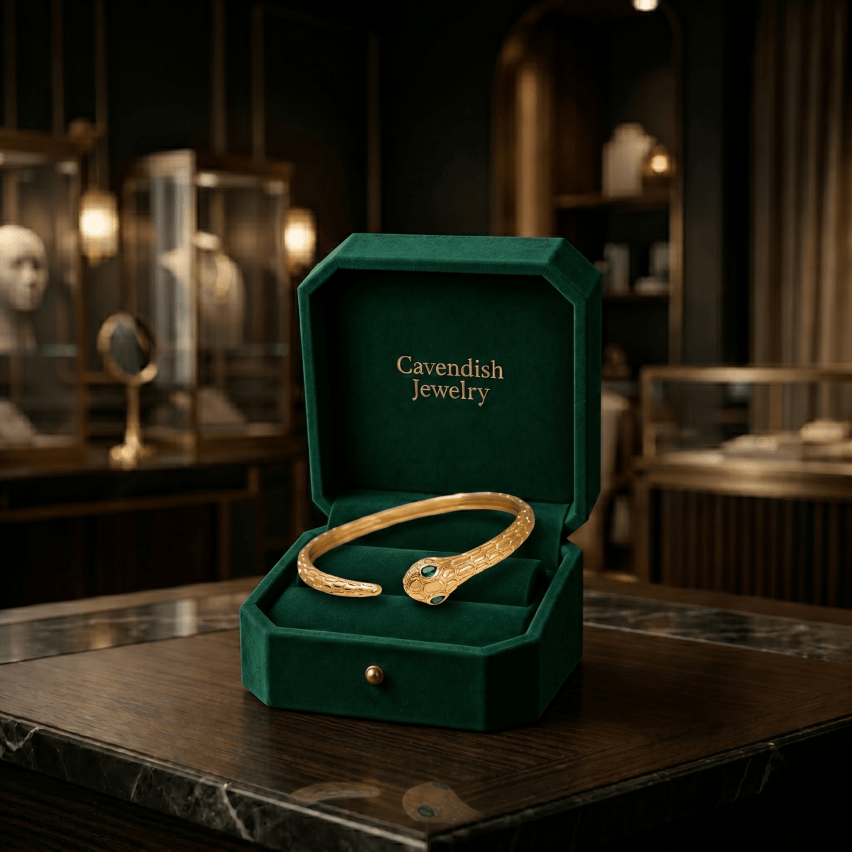 Emerald Viper Bracelet - Cavendish Jewelry