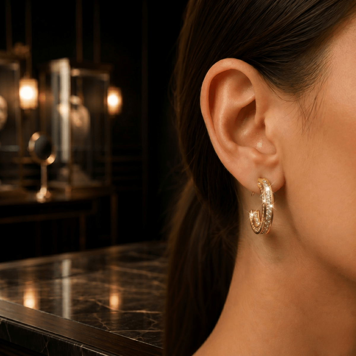 Golden Spark Hoops Earrings - Cavendish Jewelry