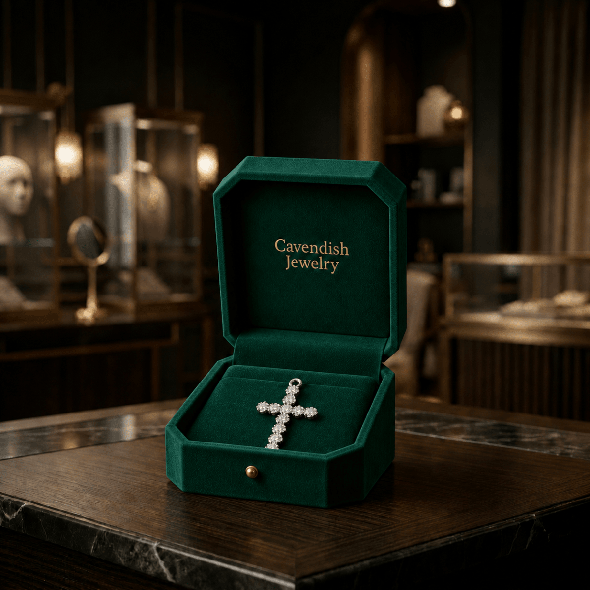 Luminara Cross Neckless, Earrings - Cavendish Jewelry