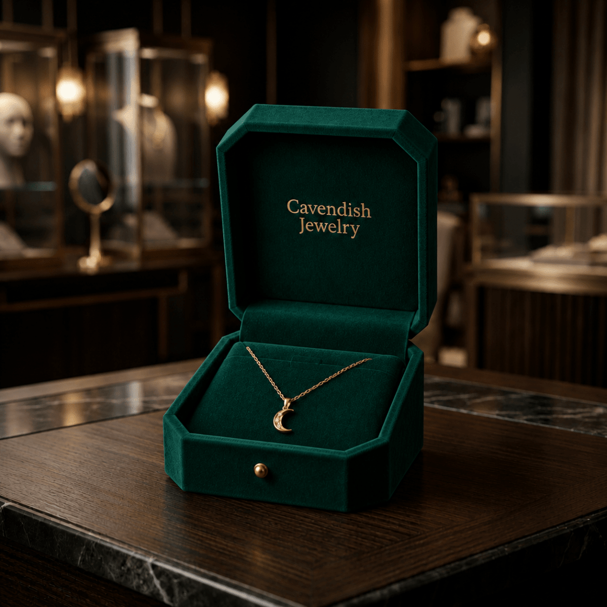 Luna Crescent Necklace - Cavendish Jewelry