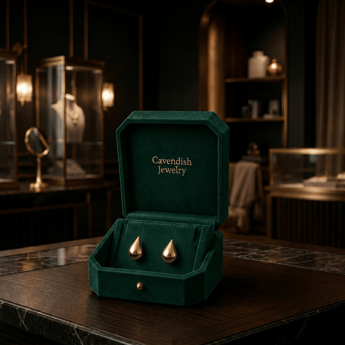 Water Gold Drops Earrings - Cavendish Jewelry